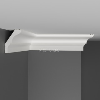 Плинтус потолочный гладкий Decomaster D112 Дюропрофиль 55х39х2000 мм белый