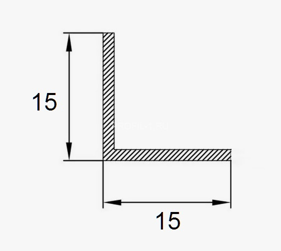 Алюминиевый уголок 15х15 ПБ15х15 серебро матовое 3 м