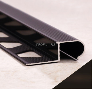 Профиль под плитку для наружных углов ПО-04 черный глянец 2,7 м