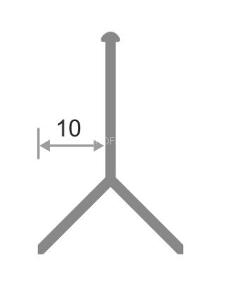 Алюминиевый Y-образный профиль ПО-97 черный матовый 2,7м