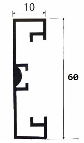 Алюминиевый плинтус с подсветкой 60 мм ПТ-61 серебро (профиль+ экран черный) 3 м