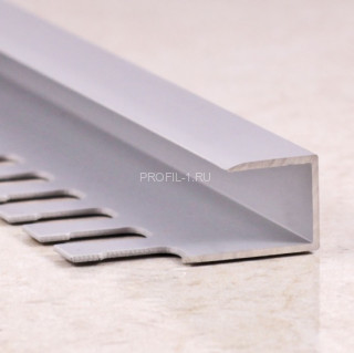 Окантовочный П-профиль алюминиевый 10 мм ПО-П10 серебро матовое 2,7 м Окантовочный П-профиль алюминиевый 10 мм ПО-П10 серебро матовое 2,7 м