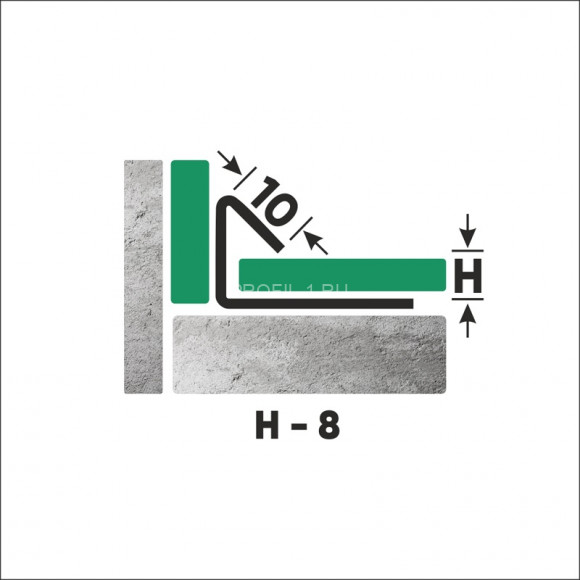 Профиль из нержавеющей стали внутренний угловой закладной со скосом 8 мм Fi 8 P полированная сталь 270 см