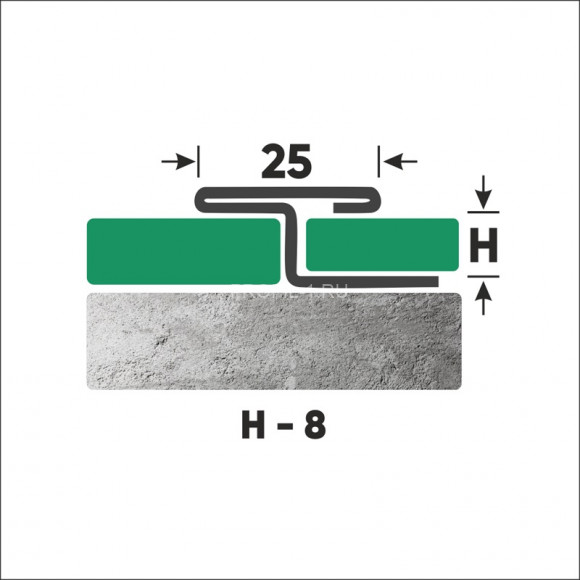 Т-профиль из нержавеющей стали закладной 8 мм FTZ 8 P полированная сталь 270 см