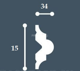 Молдинг Orac Decor Durofoam PB513N белый полистирол 34х15 мм 2м