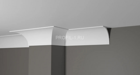 Потолочный плинтус Decor-Dizayn DD46 полистирол белый, под покраску 88х85х2000 мм