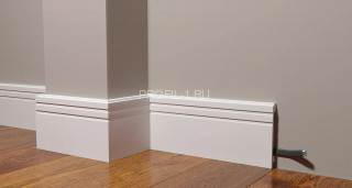 Напольный плинтус Decor-Dizayn DD724 полистирол белый, под покраску 120х16х2000 мм