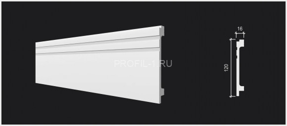 Напольный плинтус Decor-Dizayn DD724 полистирол белый, под покраску 120х16х2000 мм