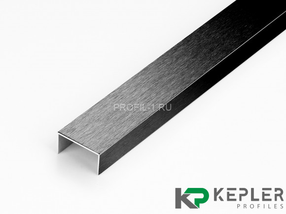 П-профиль бордюрный 10х20 мм из нержавеющей стали SS 304 FSUP20-BS S.S.304 черный сатинированный 2.7 м