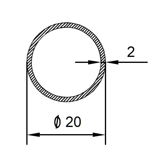 Алюминиевая труба 20х2 мм 3 метра