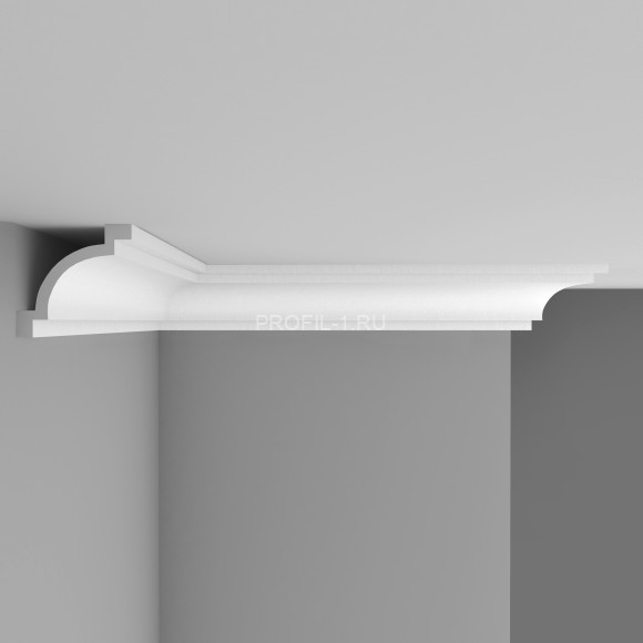 Плинтус потолочный  100х102х2400 мм Decomaster 96013 из полиуретана белый под покраску