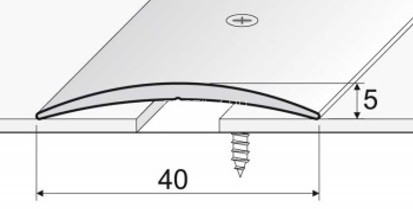 Алюминиевый порог одноуровневый округлый 40 мм Effector A 13.03 2,7 м бронза