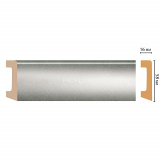 Плинтус напольный DECOMASTER D234-375ДМ (58x16x2400) Серебро, ударопрочный Плинтус напольный DECOMASTER D234-375ДМ (58x16x2400) Серебро, ударопрочный