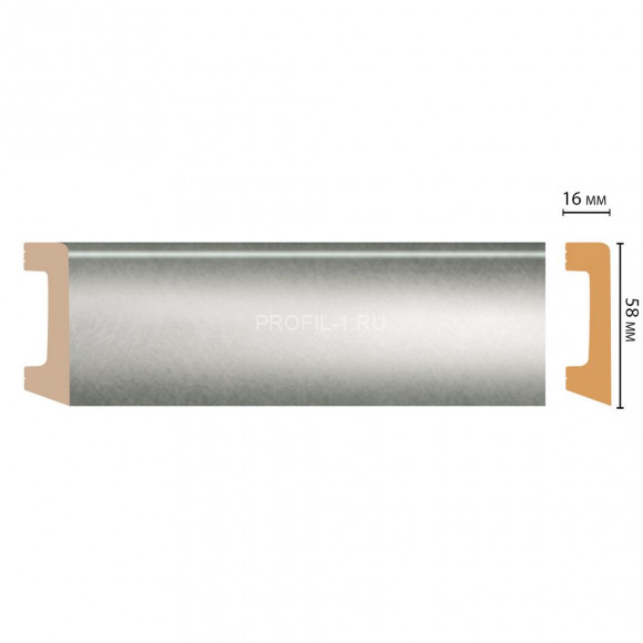 Плинтус напольный DECOMASTER D234-375ДМ (58x16x2400) Серебро, ударопрочный