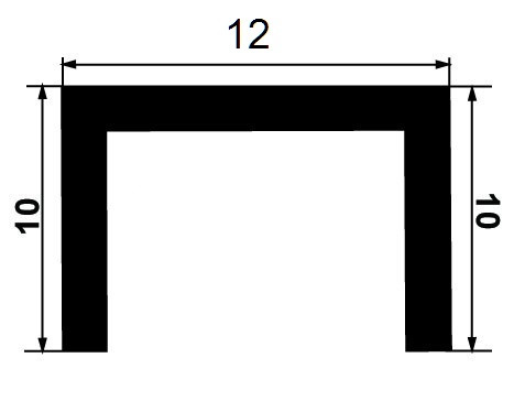 Алюминиевый П-профиль 10х12 Б-12 серебро матовое 3 м
