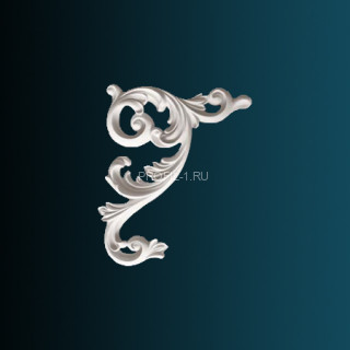 Декоративный орнамент Перфект G2337R правый белый 500х400х35 мм