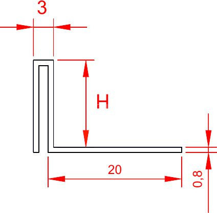 П-профиль из нержавеющей стали закладной 3х10 мм SBP018-10H серебро глянец 2,7 м