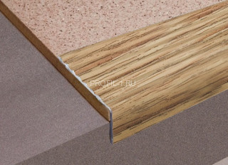 Алюминиевый порог угловой 20х40 мм с рифлением Д16 КД Дуб золотой 2,7 м (упаковка 10 штук)