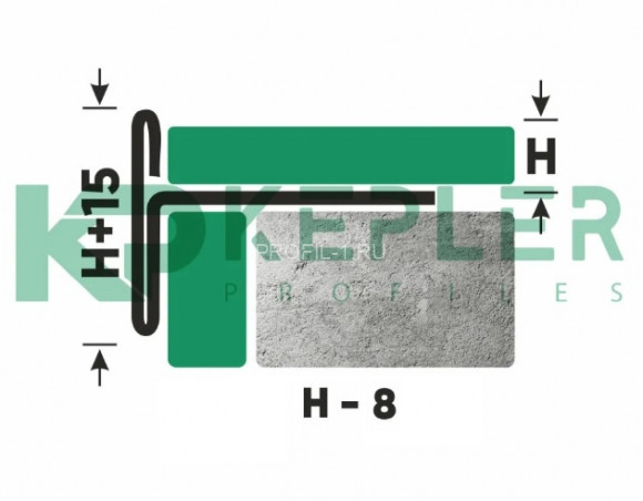 Т-профиль из нержавеющей стали закладной торцевой 8 мм FFT 8 GS золото сатинированное 270 см