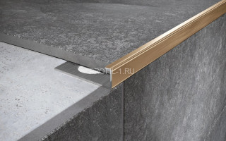 П-профиль из нержавеющей стали окантовочный 8 мм FPL 8 GS золото сатинированное 270 см