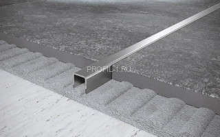 П-профиль из нержавеющей стали 12х12 мм FU 12 S сатинированная сталь 270 см