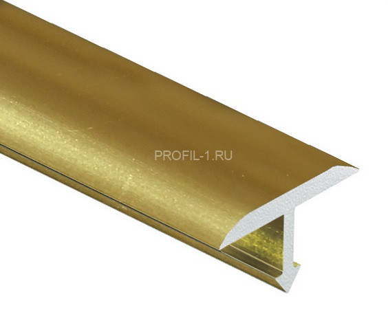 Профиль Т-образный 14 мм алюминий полукруглый PV40-05 золото блестящее 2,7 м