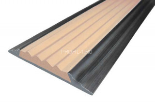 Алюминиевый порог одноуровневый противоскользящий 46 мм АП-46 без покрытия бежевый 1,35 м