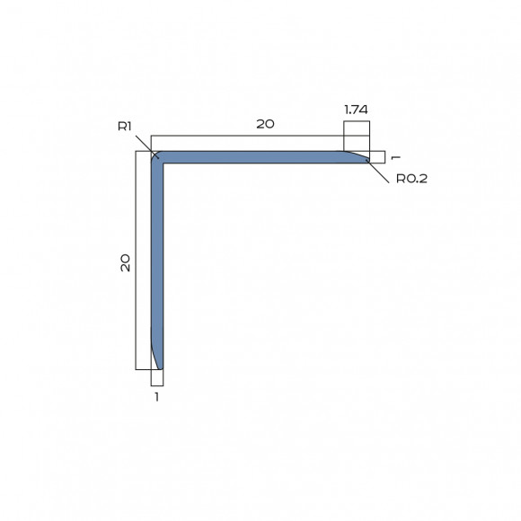 Алюминиевый уголок 20х20 мм NEEXY PV63-43 SC муар бежевый 2.7 м