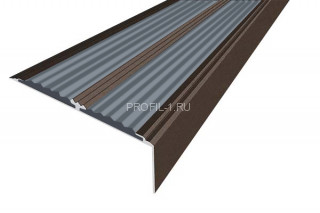 Алюминиевый угол-порог с 2-мя резиновыми вставками 70х22 мм АУ-70-Анод коньяк-серый 2,0 м Алюминиевый угол-порог с 2-мя резиновыми вставками 70х22 мм АУ-70-Анод коньяк-серый 2,0 м