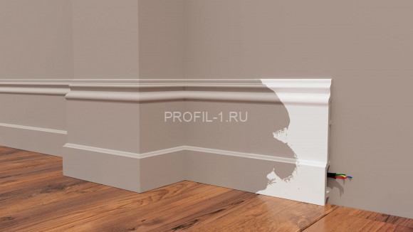 Напольный плинтус Decor-Dizayn DD725 полистирол белый, под покраску 210х21х2000 мм