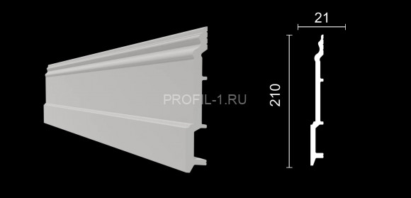 Напольный плинтус Decor-Dizayn DD725 полистирол белый, под покраску 210х21х2000 мм