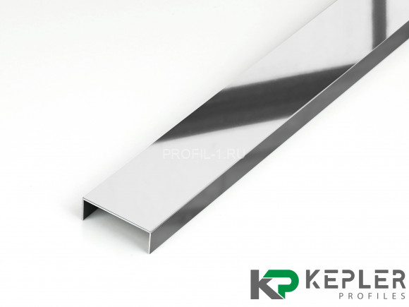 П-профиль бордюрный 10х30 мм из нержавеющей стали SS 304 FSUP30-P S.S.304 полированный 2.7 м