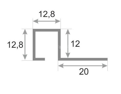 Закладной П-профиль из нержавеющей стали SBP110-12H серебро глянец 2,7 м
