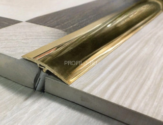 Латунный порог разноуровневый округлый STP 40 ON 40 полированный 2,7м Латунный порог разноуровневый округлый STP 40 ON 40 полированный 2,7м