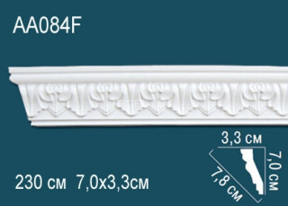 Потолочный плинтус гибкий с рисунком Перфект AA084F полиуретан 70х78х33 мм 230 см