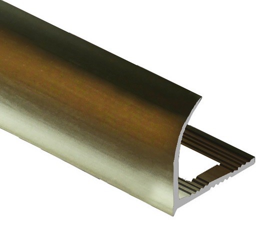 Профиль для плитки С-образный внешний алюминий 10 мм PV23-17 титан блестящий 2,7 м