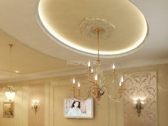 Потолочная розетка Orac Decor R22 белая полиуретан 775х530 мм