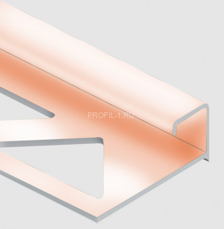 Профиль С-образный для плитки угловой внутренний 10 мм алюминий PV54-15 розовый блестящий 2,7 м Профиль С-образный для плитки угловой внутренний 10 мм алюминий PV54-15 розовый блестящий 2,7 м