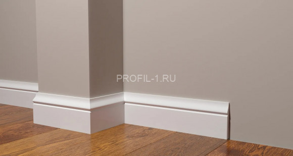 Напольный плинтус Decor-Dizayn DD48 полистирол белый, под покраску 82х11х2000 мм