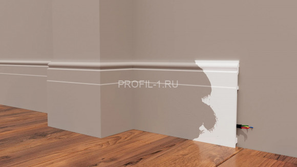 Напольный плинтус Decor-Dizayn DD726 полистирол белый, под покраску 202х16х2000 мм