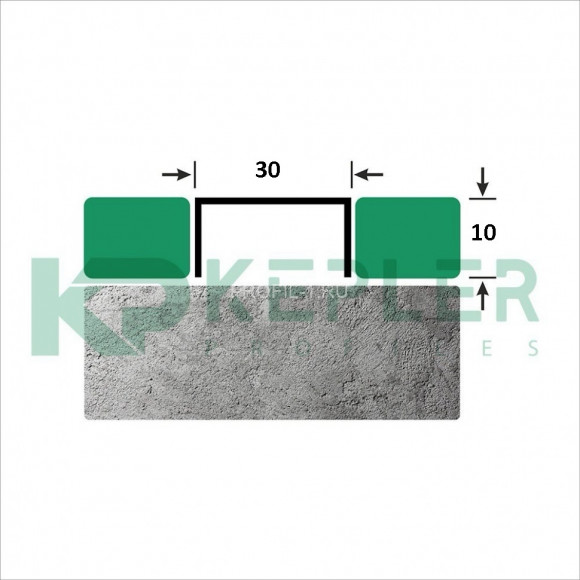 П-профиль бордюрный 10х30 мм из нержавеющей стали SS 304 FSUP30-S S.S.304 сатинированный 2.7 м
