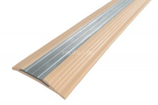 Противоскользящий профиль полоса с алюминиевой вставкой 45 мм NoSlipper-Полоса бежевый 2,7 м