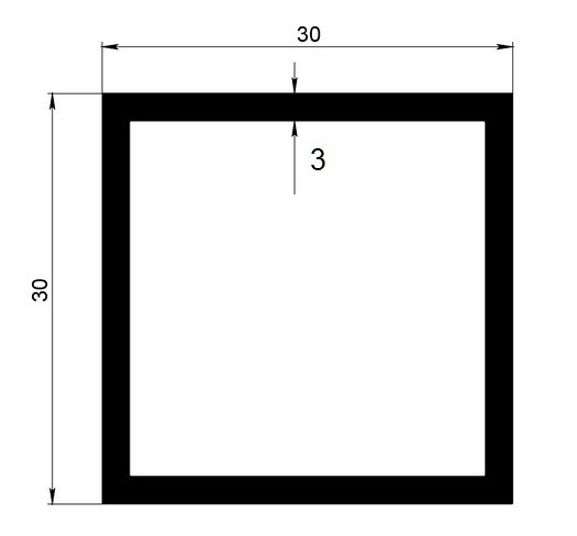 Алюминиевый бокс квадратный 30х30х3 мм 3 метра