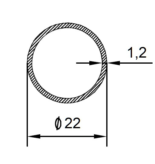 Алюминиевая труба 22х1,2 мм 3 метра Алюминиевая труба 22х1,2 мм 3 метра