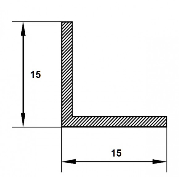 Алюминиевый уголок 15х15 мм Effector 3,0 м B 12.2019 белый