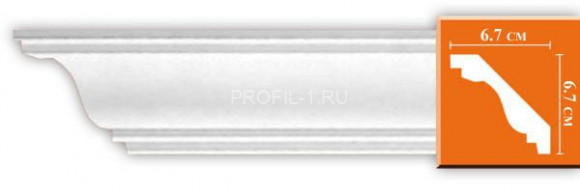 Плинтус DECOMASTER DS-336AF гибкий (67x67x1200) потолочный гладкий из полиуретана, белый под покраску
