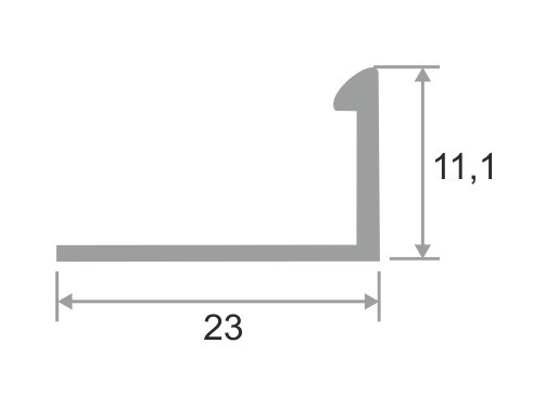 L-образный профиль латунный 10 мм ЛПО-Г10 браш 2,7 м
