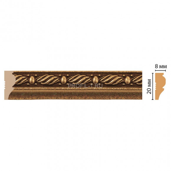 Молдинг DECOMASTER 103-28 (20x8x2400) цвет Коричневый с золотом Молдинг DECOMASTER 103-28 (20x8x2400) цвет Коричневый с золотом