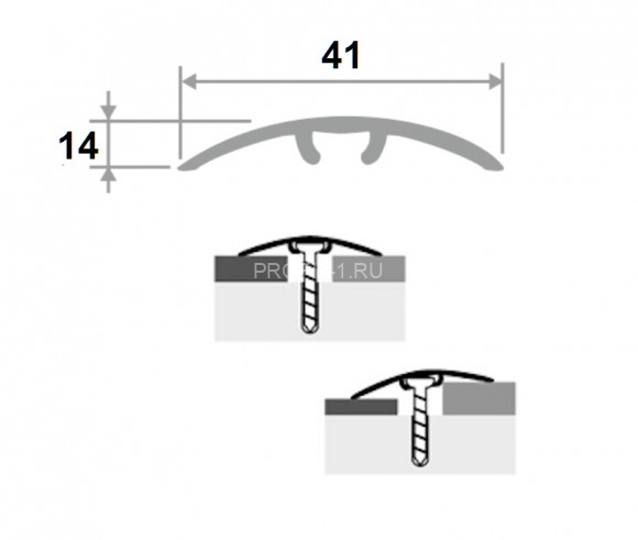 Латунный порог разноуровневый округлый STP 40 OA 40 антик 2,7м Латунный порог разноуровневый округлый STP 40 OA 40 антик 2,7м