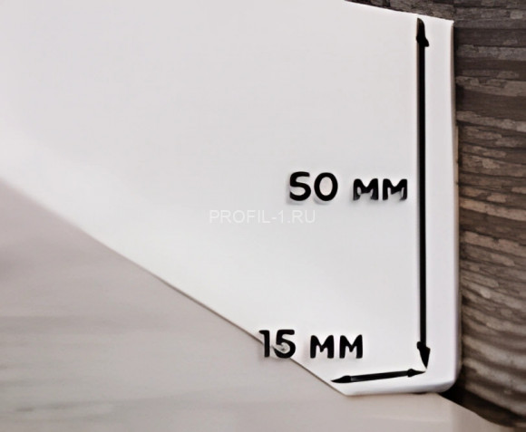 Напольный гибкий плинтус 50 мм ПГ65 черный без клея 12,5м